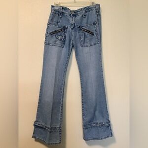 Vintage wild secret Women’s blue denim size 7  60% cotton blend boot flare jeans